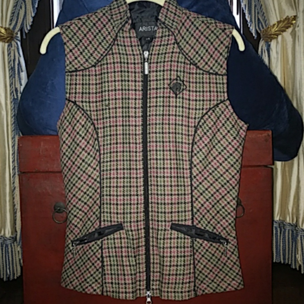 Arista Ladies Equestrian Plaid Zip Vest Large
